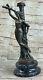 Art Deco Original Nue Captive Woman Bronze Sculpture Statue Figure Case Nr