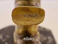 Art Deco Pair of Elephant Bookends in Gilded Bronze and Stone from the 1930s