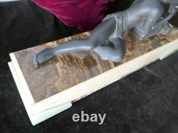 Art Deco Pan Flute Youth Statue in Regule on Onyx Base, 42x12xH21cm, Weight 7kg