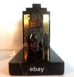 Art Deco Patinated Bronze Bookend, Hannibal’s War Elephant, France