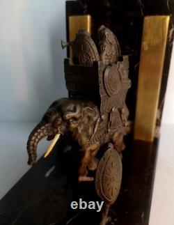 Art Deco Patinated Bronze Bookend, Hannibal’s War Elephant, France