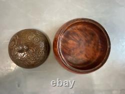 Art Deco Period Box in Thuya Root with Bronze Lid, H11cm L 16cm