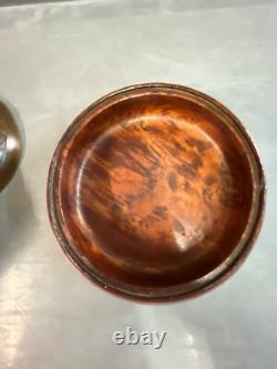 Art Deco Period Box in Thuya Root with Bronze Lid, H11cm L 16cm