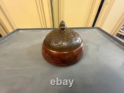 Art Deco Period Box in Thuya Root with Bronze Lid, H11cm L 16cm