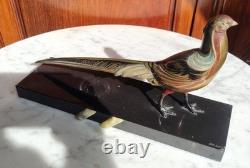Art Deco Polychrome Bronze/Regule Pheasant, signed URIANO, attributed to UGO CIPRIANI