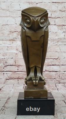 Art Deco Pure Owl Vienna Bronze Statue on a Marble Base Sculpture Sale