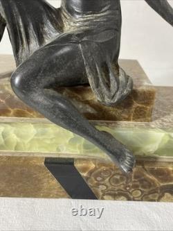 Art Deco Regule Sculpture of a Woman with a Pheasant