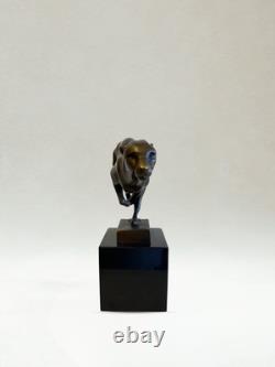 Art Deco Running Panther Sculpture, Patinated Bronze, 19 cm