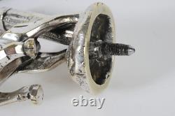 Art Deco Sculpture Bulldog with Chain Mascot in Silvered Bronze 1920