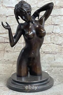 Art Deco Sculpture Collectible Nude Woman Body Woman Statue Figurine in Bronze