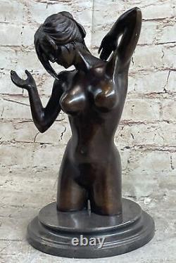 Art Deco Sculpture Collectible Nude Woman Body Woman Statue Figurine in Bronze