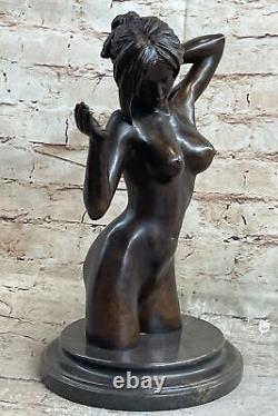 Art Deco Sculpture Collectible Nude Woman Body Woman Statue Figurine in Bronze