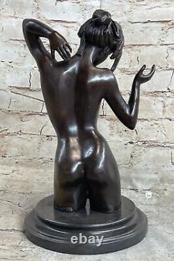 Art Deco Sculpture Collectible Nude Woman Body Woman Statue Figurine in Bronze