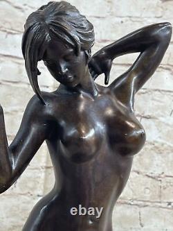 Art Deco Sculpture Collectible Nude Woman Body Woman Statue Figurine in Bronze