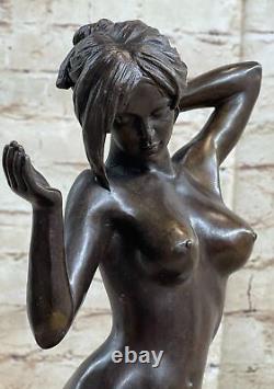 Art Deco Sculpture Collectible Nude Woman Body Woman Statue Figurine in Bronze