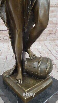 Art Deco Sculpture Goddess of the Hunt Warrior Chair with Buck Head Bronze Statue