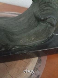 Art Deco Sculpture In Bronze Seagulls On Waves By Alexandre Ouline