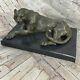 Art Deco Sculpture Jaguar Panther Animal Bronze Statue Figure