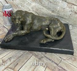 Art Deco Sculpture Jaguar Panther Animal Bronze Statue Figure