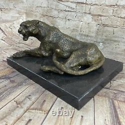 Art Deco Sculpture Jaguar Panther Animal Bronze Statue Figure