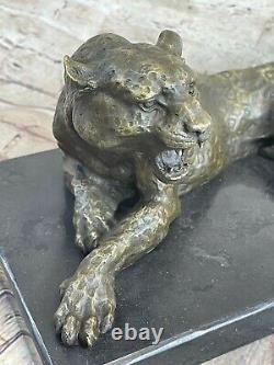 Art Deco Sculpture Jaguar Panther Animal Bronze Statue Figure