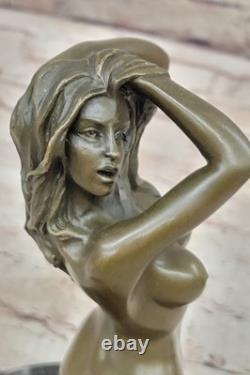 Art Deco Sculpture Nude Woman Erotic Bronze Statue Figurine