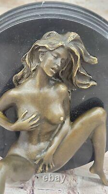 Art Deco Sculpture Nude Woman Girl Erotic Female Body Bronze Statue Sale Nr