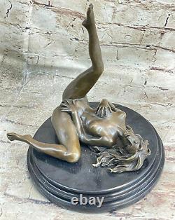 Art Deco Sculpture Nude Woman Girl Erotic Female Body Bronze Statue Solved