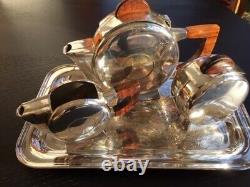 Art Deco Service A` The ́ Or Cafe ́ Christofle Normandie Bronze Argente ́