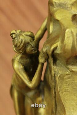 Art Deco Sexy Tentatrice Museum Quality Bronze Font Sculpture Figure