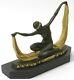 Art Deco Signed By Mirval Tape Dancer Bronze Sculpture Figure Statue Figure