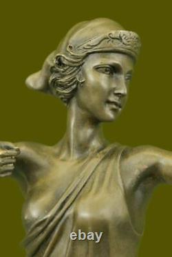 'Art Deco Signed by Le Faguays: Diana Nemorensis & Artemis Bronze Sculpture Decor Deal'