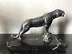 Art Deco Silver-plated Metal Tiger Statuette Signed Moreau