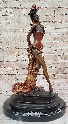 Art Deco Spanish Flamenco Dancer Bronze Sculpture Cast Designer Figurine