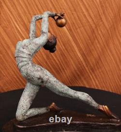 Art Deco Special Signed And Numbered Original Collett Gymnaste Bronze Gift