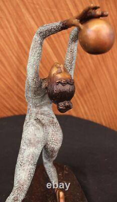 Art Deco Special Signed And Numbered Original Collett Gymnaste Bronze Gift