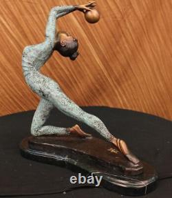 Art Deco Special Signed And Numbered Original Collett Gymnaste Bronze Gift