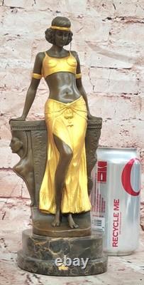 Art Deco Statue Milo Bronze Sculpture Belly Dancer in Cast Iron