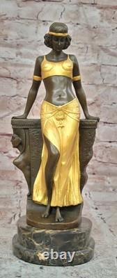 Art Deco Statue Milo Bronze Sculpture Belly Dancer in Cast Iron