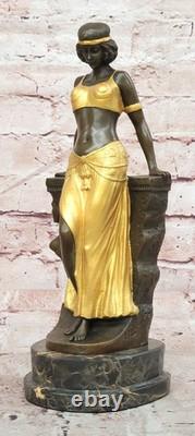 Art Deco Statue Milo Bronze Sculpture Belly Dancer in Cast Iron