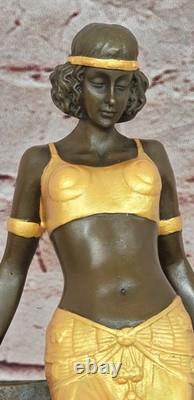 Art Deco Statue Milo Bronze Sculpture Belly Dancer in Cast Iron