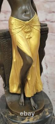 Art Deco Statue Milo Bronze Sculpture Belly Dancer in Cast Iron