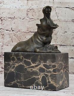 Art Deco Style Art Nouveau Bronze Hippopotamus Statue Sculpture