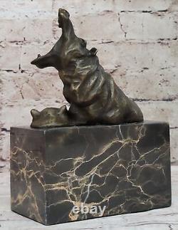 Art Deco Style Art Nouveau Bronze Hippopotamus Statue Sculpture