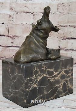 Art Deco Style Art Nouveau Bronze Hippopotamus Statue Sculpture