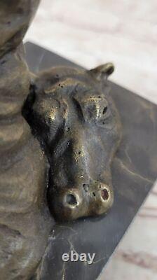 Art Deco Style Art Nouveau Bronze Hippopotamus Statue Sculpture