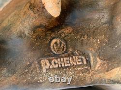 Art Deco Style Bronze Bear Signed P. Chenet