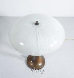 Art Deco Table Lamp with Bronze and Opaline Glass, Vintage 1900