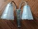Art Deco Wall Sconce Silvered Bronze, Tulips Signed J. Robert