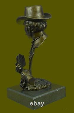 Art Deco West Art Marshal Saloon Bronze Sculpture Classic Artwork Fonte